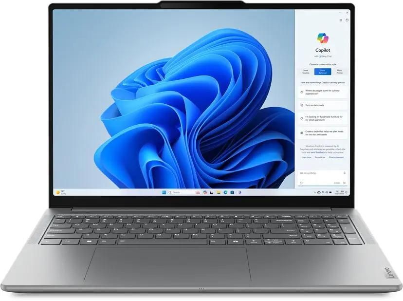Ноутбук игровой Lenovo Yoga Pro 9 16IMH9 16", 2024, IPS, Intel Core Ultra 7 155H 1.4ГГц, 16-ядерный, 16ГБ LPDDR5x, 1ТБ SSD,  NVIDIA GeForce  RTX 4060 для ноутбуков - 8 ГБ, Windows 11 Home, серый [83dn